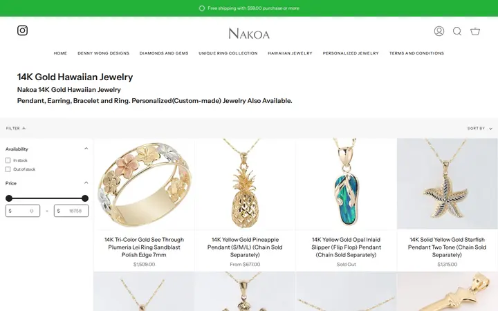 /collections/14k-gold-hawaiian-jewelry-1 — Nakoa Jewelry