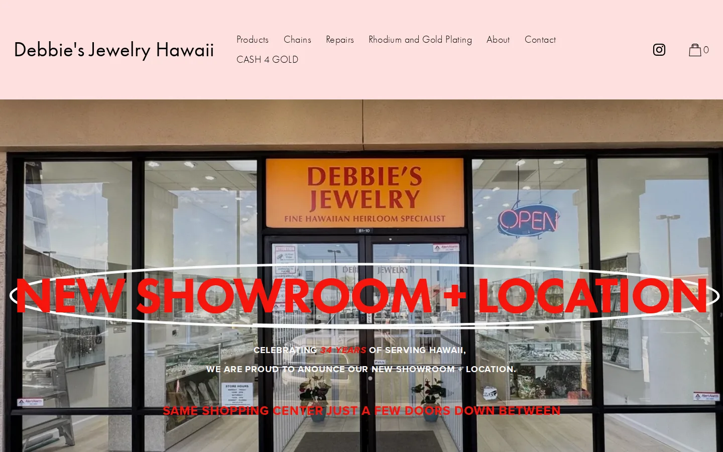Captured website of Debbie's Jewelry
