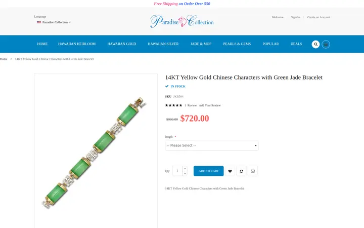 /jade-jewelry/14kt-jade-jewelry/14kt-green-jade-jewelry/14kt-yellow-gold-chinese-characters-with-green-jade-bracelet.html — Paradise Collection
