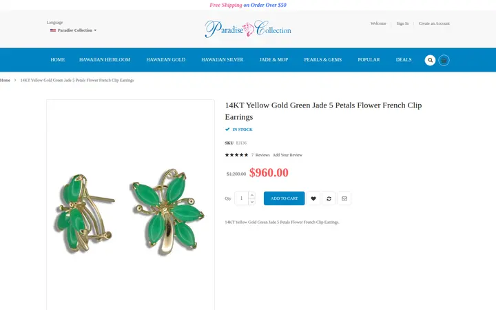 /jade-jewelry/14kt-jade-jewelry/14kt-green-jade-jewelry/14kt-yellow-gold-green-jade-5-petals-flower-french-clip-earrings.html — Paradise Collection
