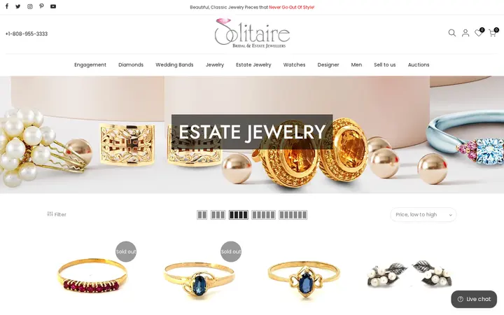 /collections/estate-jewelry-online-sale-hawaii — Solitaire Jewelers