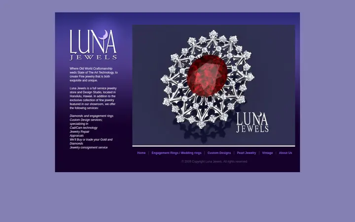 Website of Luna Jewels