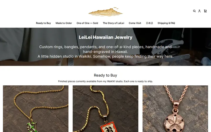 Website of LeiLei Hawaiian Jewelry
