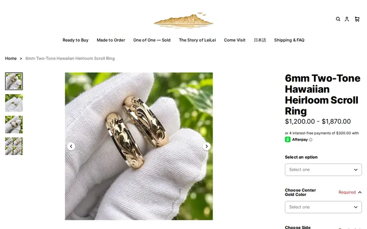 /product/6mm-two-tone-hawaiian-heirloom-scroll-ring/AUSKKACA43MAXF5SY4IAXWFJ — LeiLei Hawaiian Jewelry