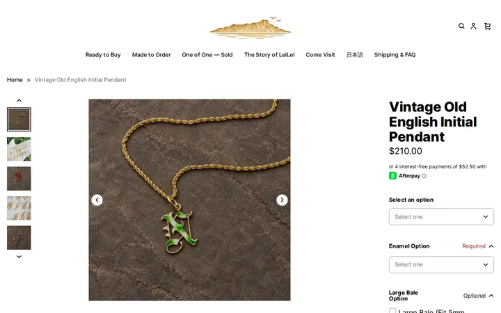 /product/vintage-old-english-initial-pendant/12 — LeiLei Hawaiian Jewelry