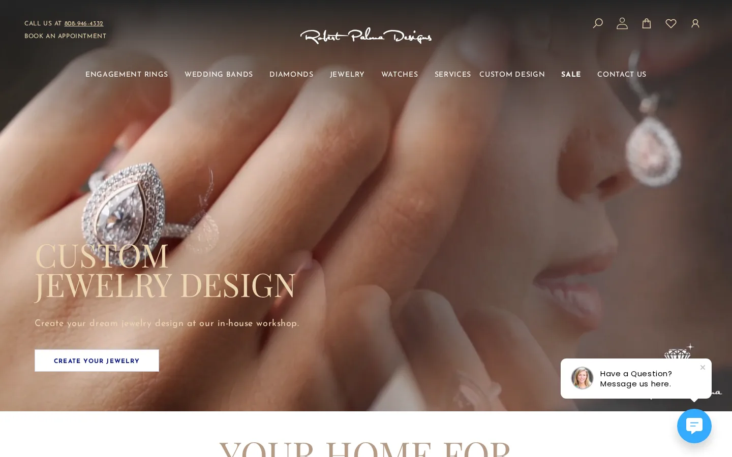 Captured website of Robert Palma Designs