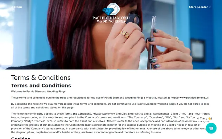 /terms-conditions — Pacific Diamond Wedding Rings