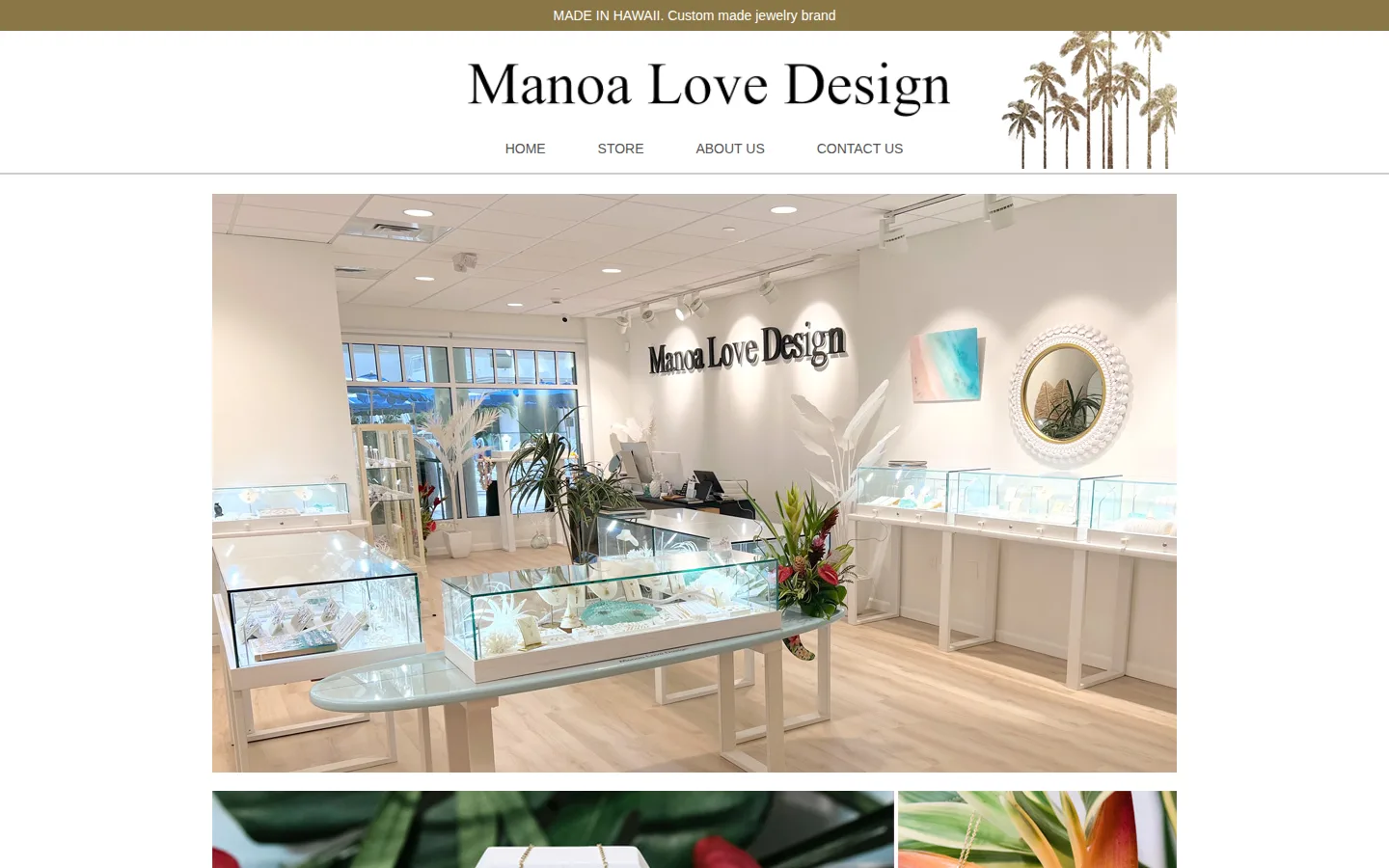 Captured website of Manoa Love Design マノアラブデザイン ハワイジュエリー