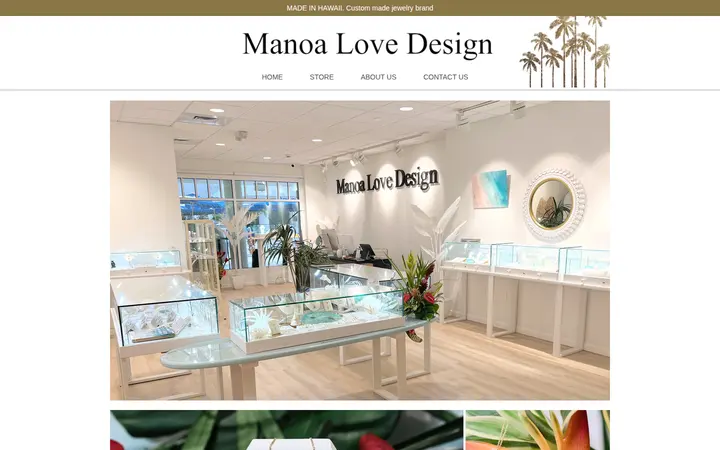 Website of Manoa Love Design マノアラブデザイン ハワイジュエリー