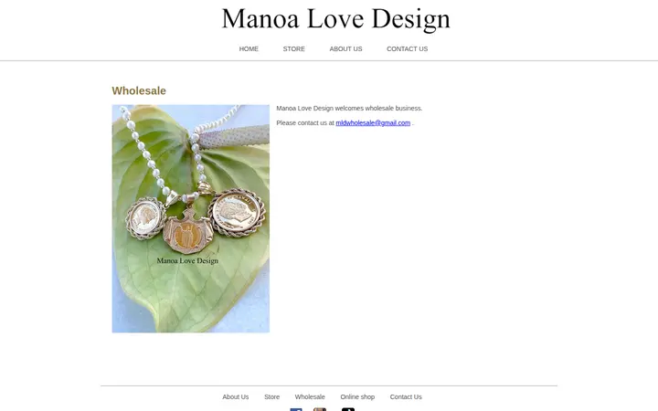 /Wholesale.html — Manoa Love Design マノアラブデザイン ハワイジュエリー