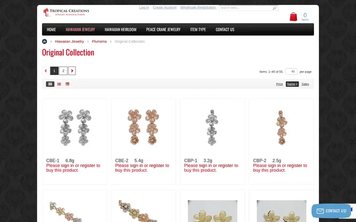 /xcart/hawaiian-jewelry/plumeria/original-collection — Tropical Creations