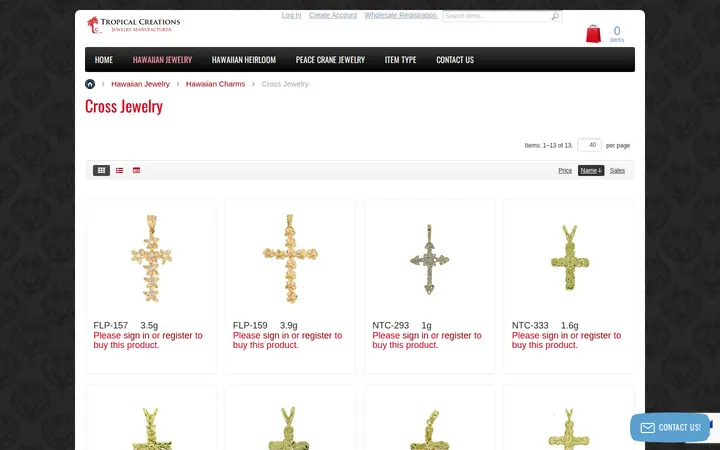 /xcart/hawaiian-jewelry/hawaiian-charms/cross-jewelry — Tropical Creations