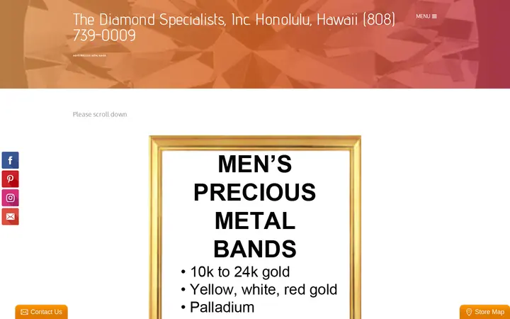 /mens-precious-metals-wedding-bands.html — The Diamond Specialists