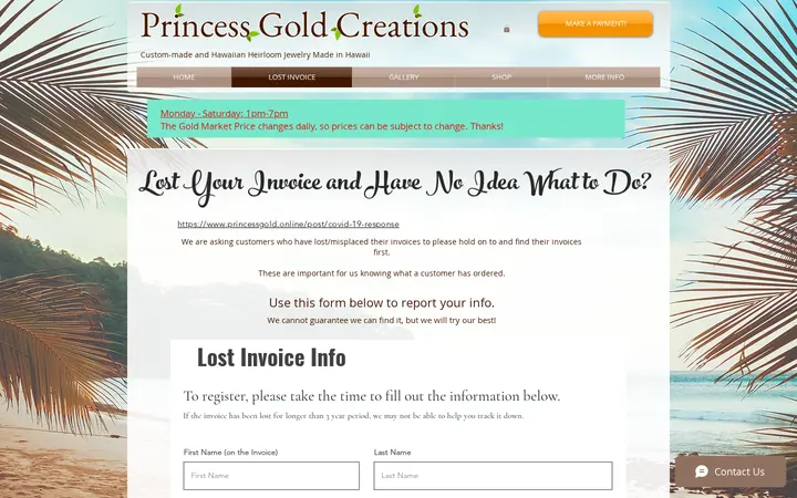 /lostinvoice — Princess Gold Creation
