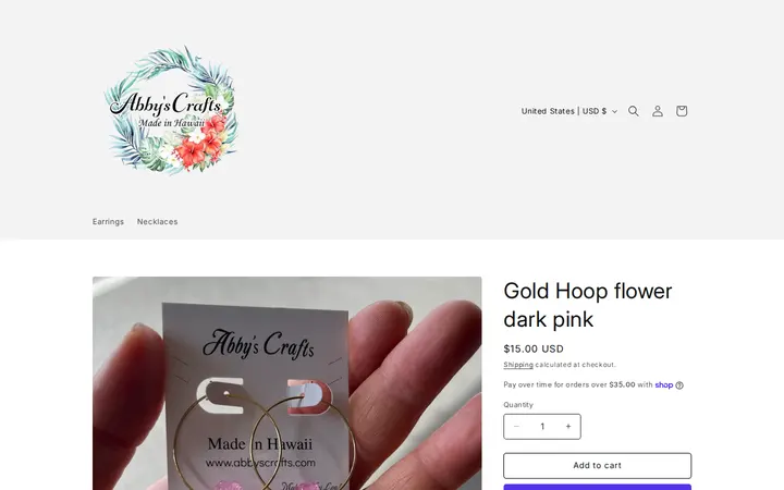 /products/gold-hoop-flower-light-blue-copy — Abbys Crafts