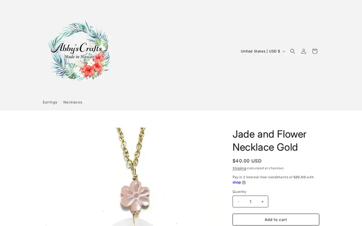 /products/jade-and-flower-necklace-gold — Abbys Crafts