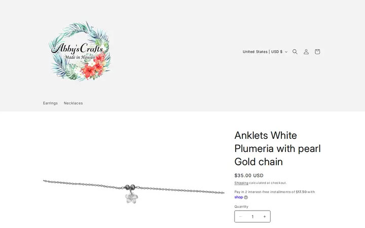 /products/anklets — Abbys Crafts