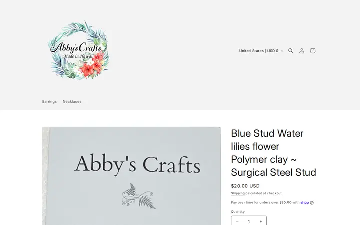 /products/blue-stud-water-lily-flower-resin-surgical-steel-stud — Abbys Crafts