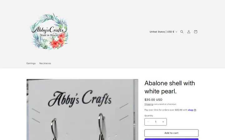 /products/abalone-shell-with-white-pearl — Abbys Crafts