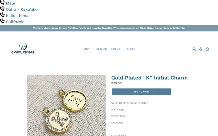 /collections/gold-plated-jewelry/products/gold-plated-k-initial-charm-3 — Schwartz Inc