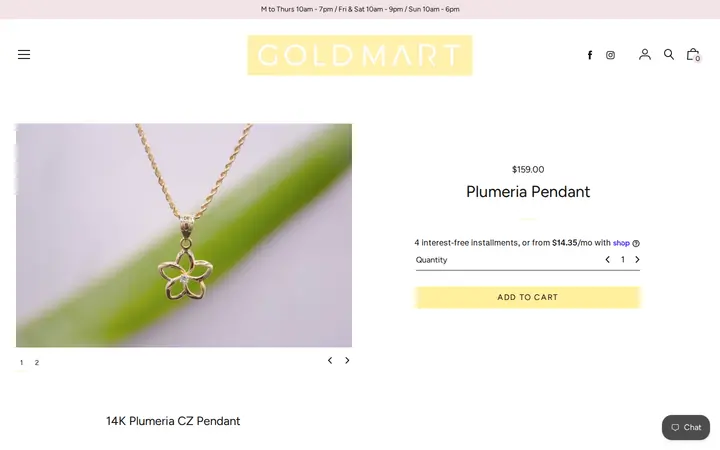 /collections/charm-chain/products/plumeria-charm-chain — Windward Gold Mart