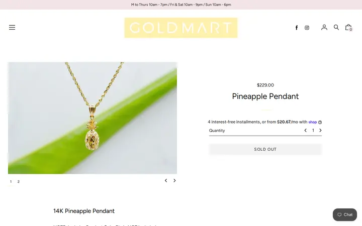 /collections/charm-chain/products/pineapple-charm-chain — Windward Gold Mart