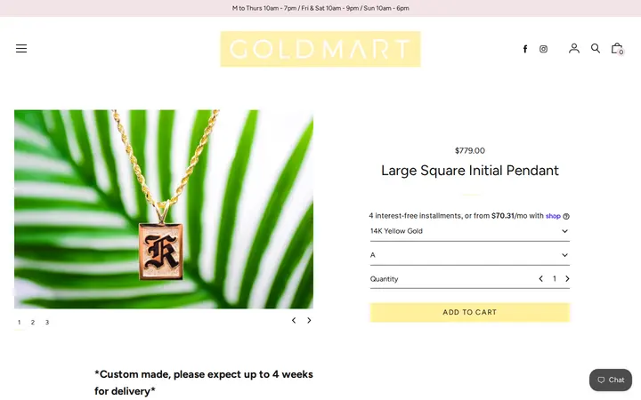 /collections/14k-exclusives/products/large-square-initial-pendant — Windward Gold Mart