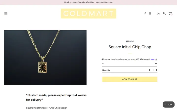 /collections/14k-exclusives/products/square-initial-chip-chop — Windward Gold Mart