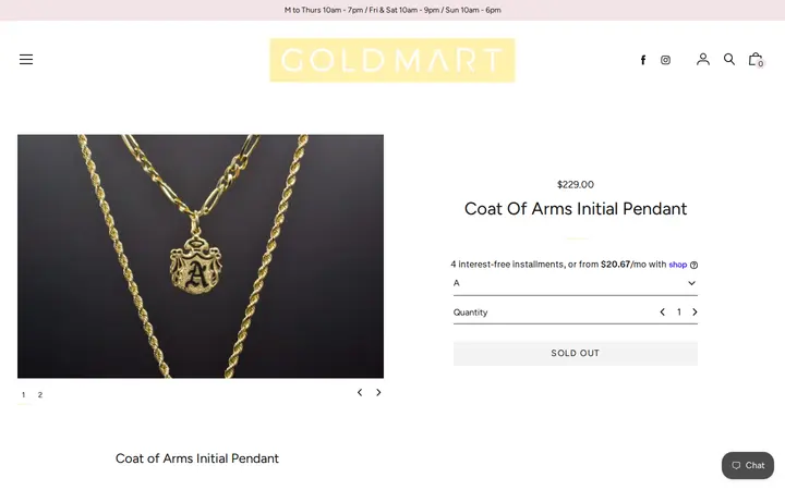 /collections/14k-exclusives/products/coat-of-arms-initial-pendant — Windward Gold Mart
