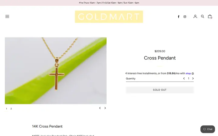 /collections/charm-chain/products/cross-charm-chain — Windward Gold Mart
