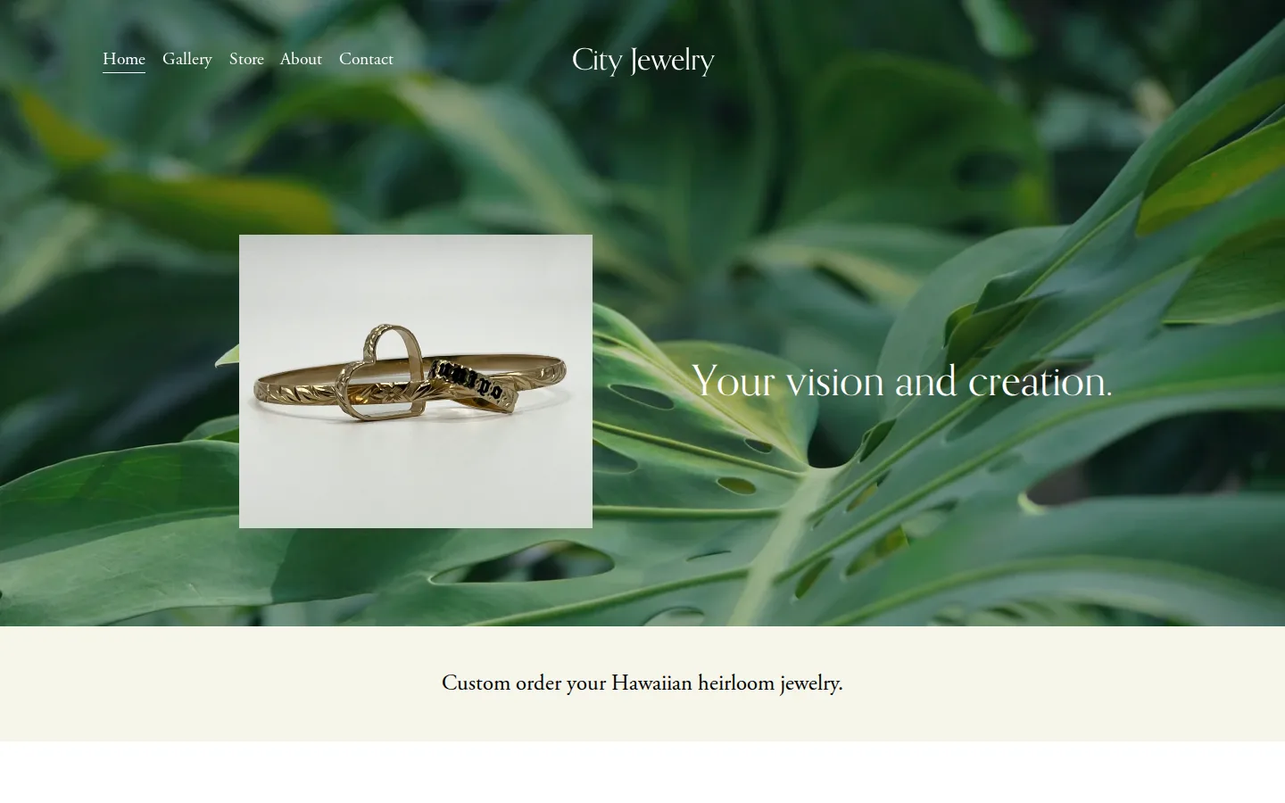 Captured website of City Jewelry