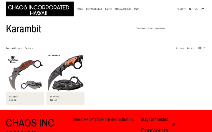 /collections/karambit — Chaos Incorporated