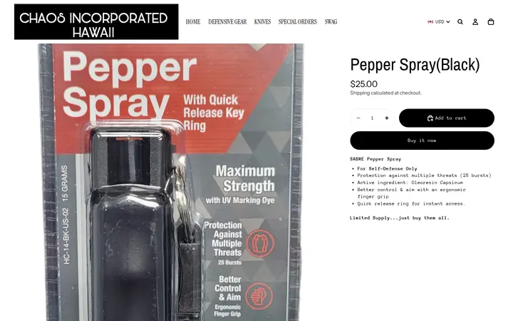 /products/pepper-sprayblack — Chaos Incorporated