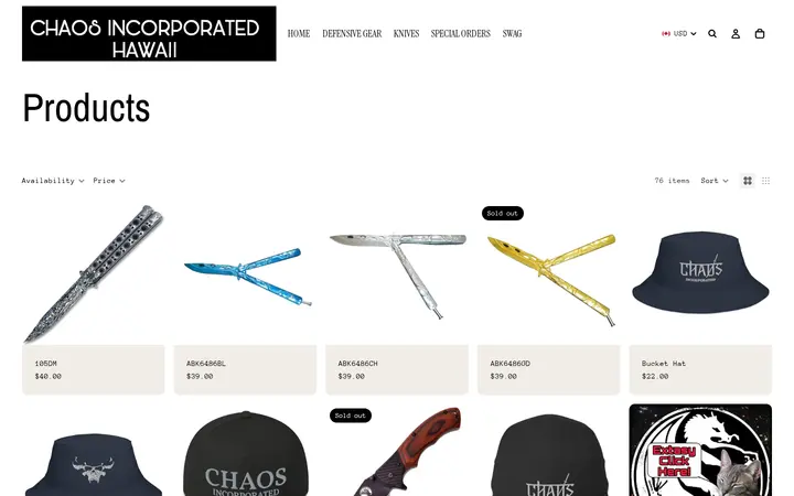 /collections/all — Chaos Incorporated
