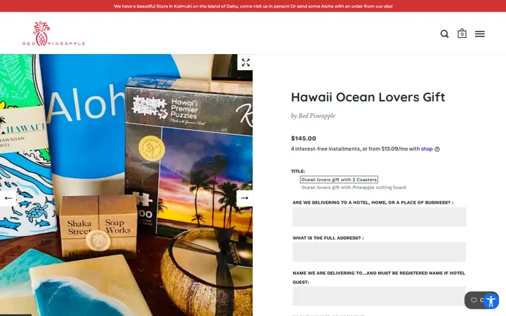 /collections/great-gifts-for-guys/products/hawaii-ocean-lover-deluxe-basket — Red Pineapple