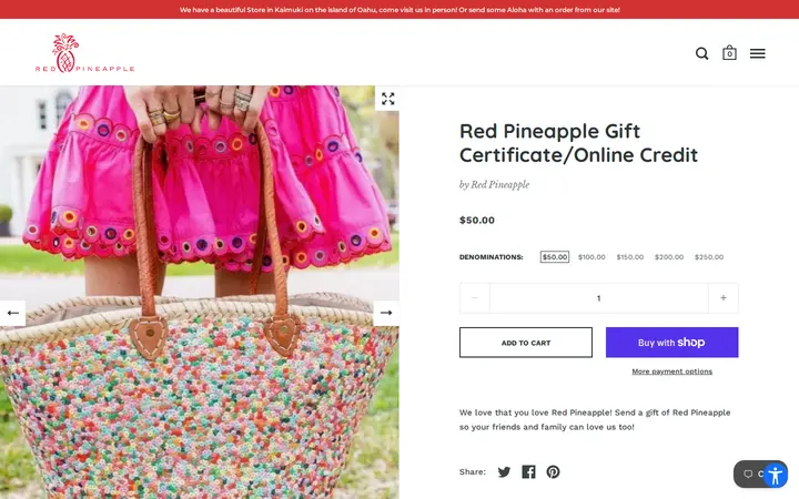 /collections/gift-certificate-online-credit/products/red-pineapple-gift-certificate-online-credit — Red Pineapple