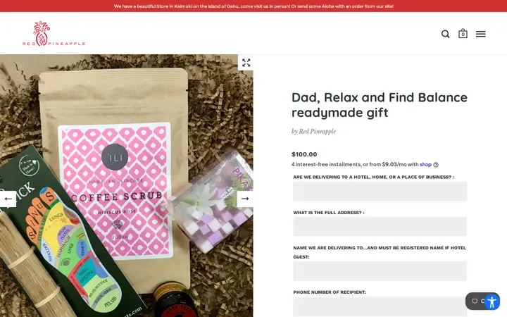 /collections/great-gifts-for-guys/products/relax-and-find-balance-readymade-gift — Red Pineapple