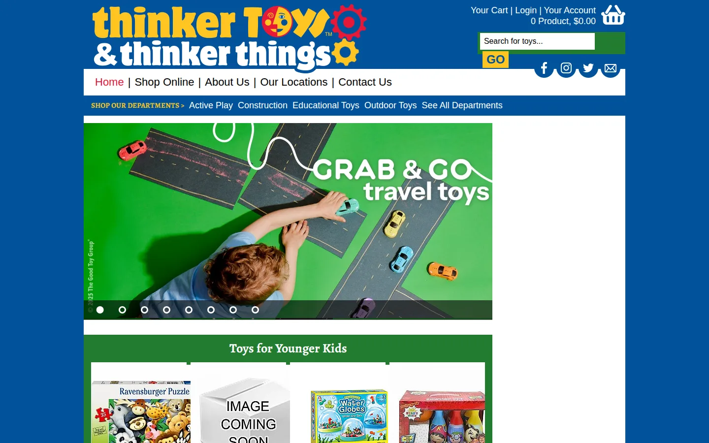 Captured website of Thinker Toys