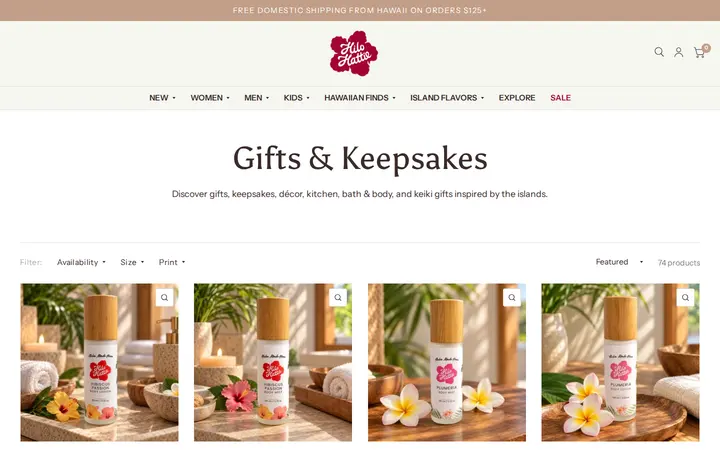 /collections/gifts-keepsakes — Hilo Hattie
