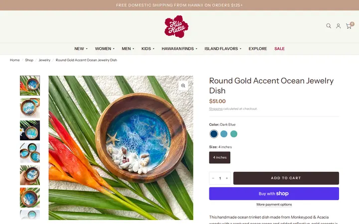 /collections/jewelry/products/round-gold-accent-ocean-jewelry-dish — Hilo Hattie