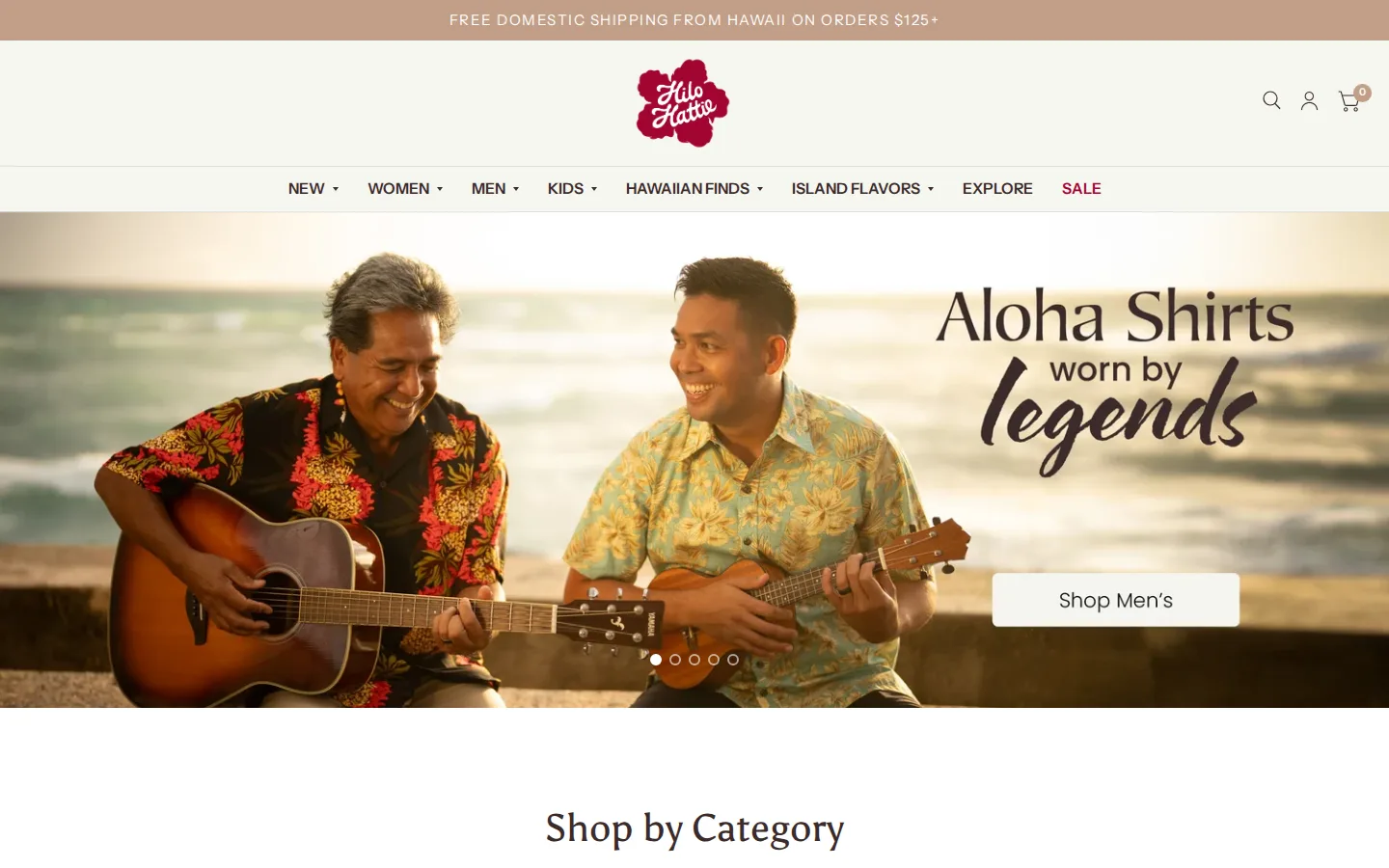 Captured website of Hilo Hattie