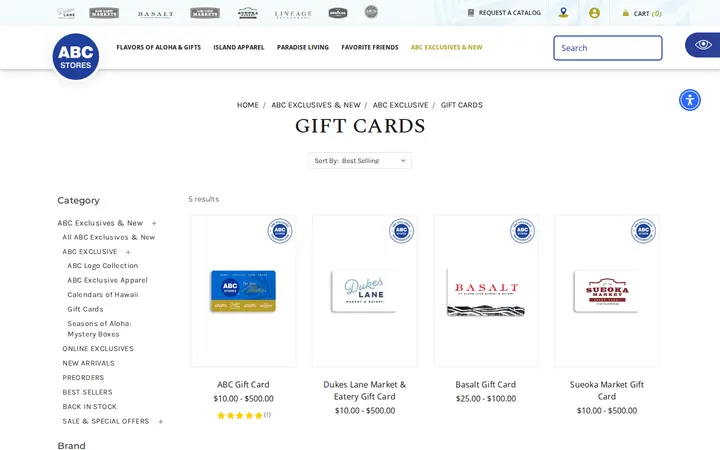 /island-home-gifts/gift-cards — ABC Stores #38