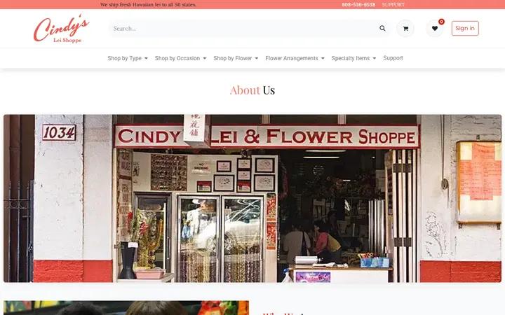 /about — Cindy's Lei & Flower Shoppe