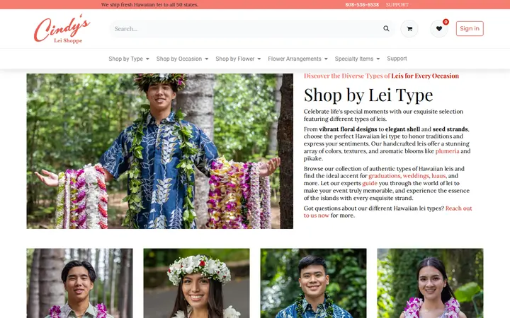 /shop-by-lei-type — Cindy's Lei & Flower Shoppe