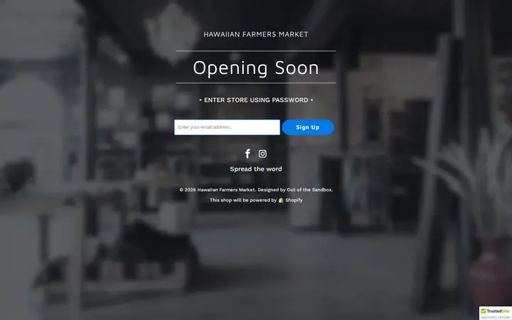 Website of Hawaiian Farmers Market