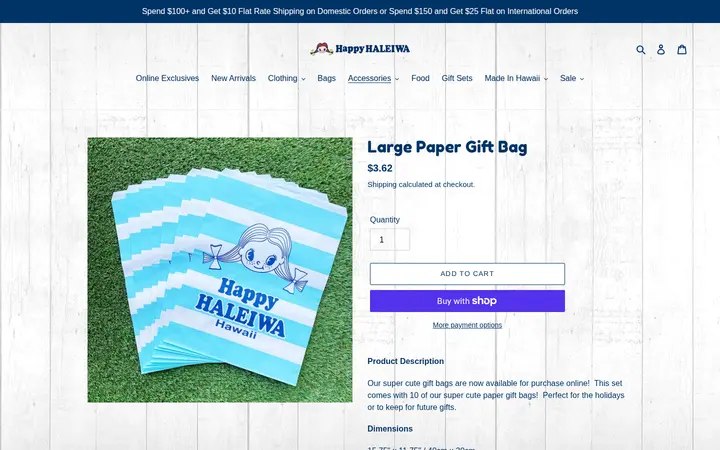 /collections/accessory/products/large-paper-gift-bag — Happy Haleiwa Waikiki