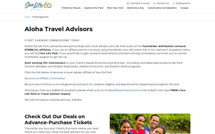 /travel-agencies — Sea Life Park Hawaii