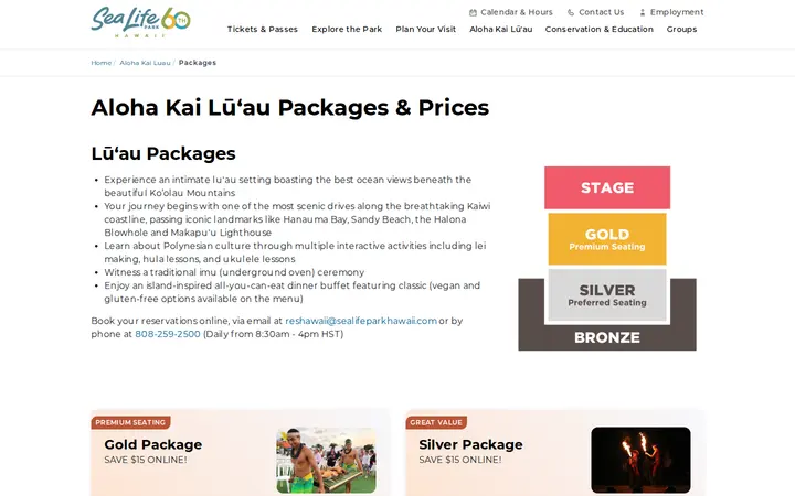 /aloha-kai-luau/packages — Sea Life Park Hawaii