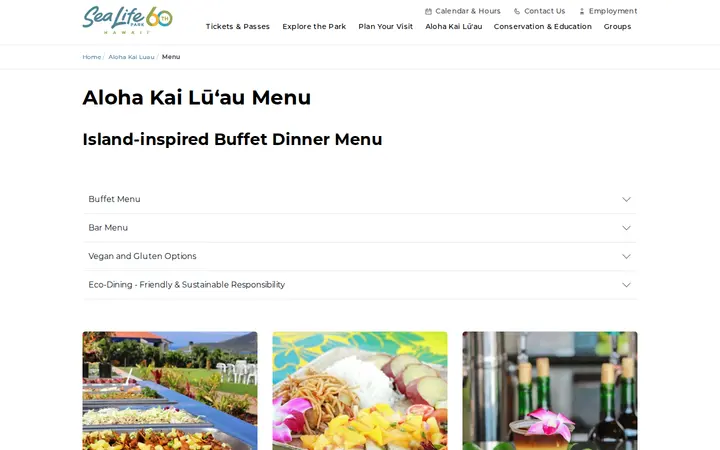 /aloha-kai-luau/menu — Sea Life Park Hawaii
