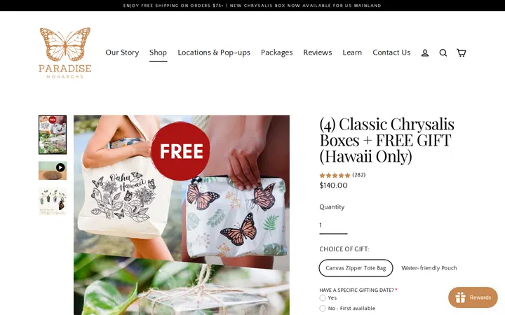 /collections/shop/products/4-classic-chrysalis-box-free-gift — Paradise Monarchs